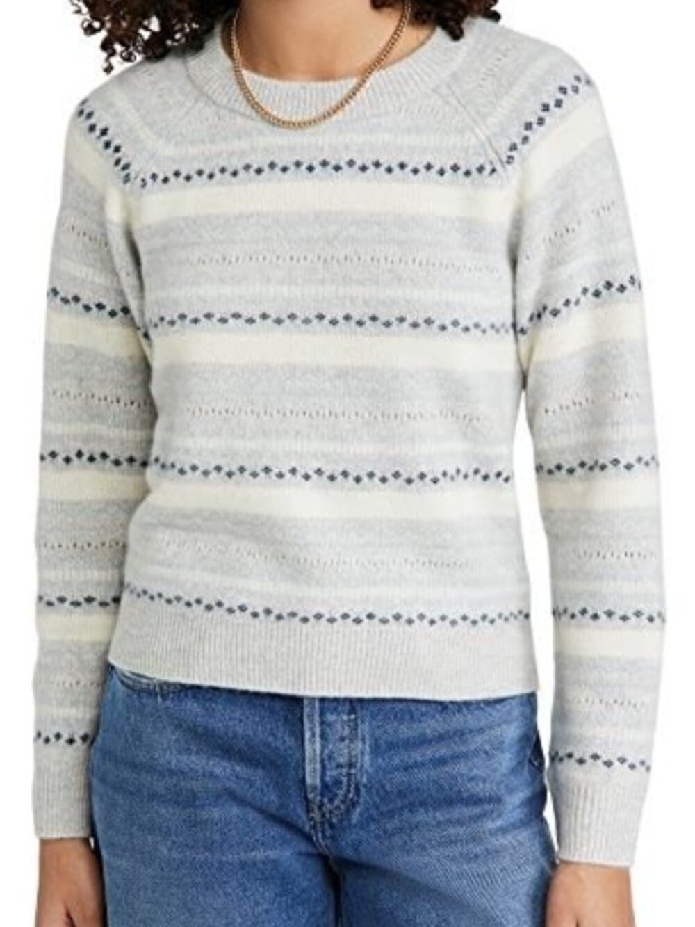 Club Monaco Boiled Cashmere Fair Isle Sweater L